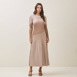 Ribbed two tone maxi dress
