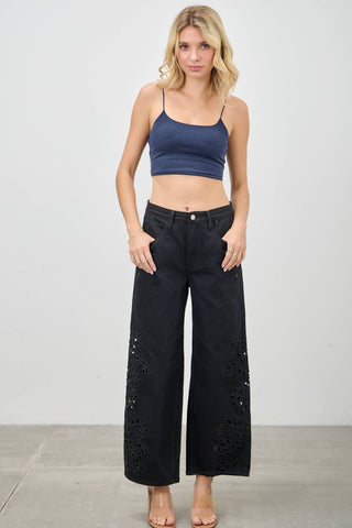 Midnight Garden Cutwork Jeans