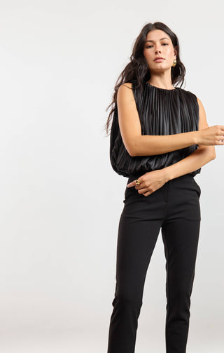 Camille Silver Pinstripe Pant