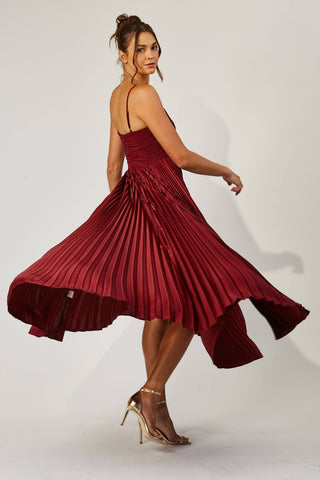 Portia pleated swing dress