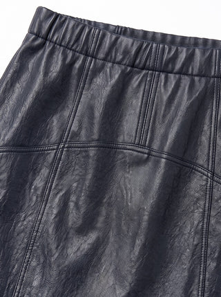 Faux Leather A-Line Midi Skirt