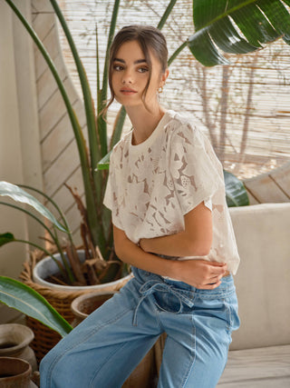 Cosette Floral Lace T-shirt