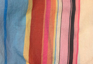 Multi Stripe Tencel Blend Button-Up Blouse