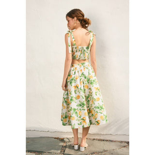 Limonata Set detail – lemon print crop top – Into The Palms