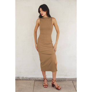 Keep It Simple Mock Neck Midi Slip Dress