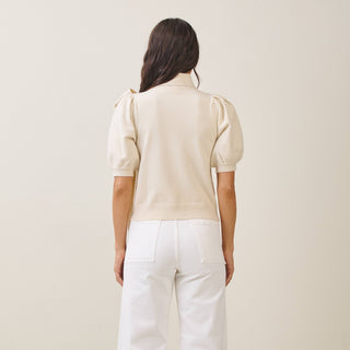 Colette Bow Knit Top – back view – Into The Palms boutique