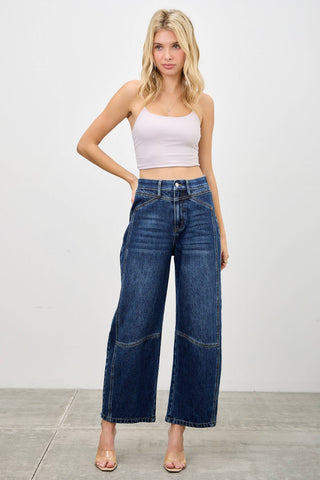 High Rise Low Curve Crop Barrel Jeans
