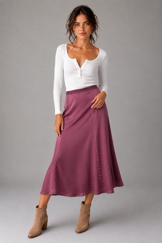 Sienna Slip Skirt - Rose