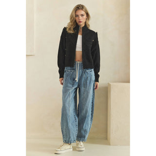 Cadette Knit Zip Cardigan Sweater