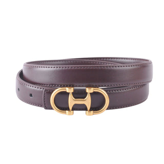 Horsebit Buckle Stitched Leather Belt