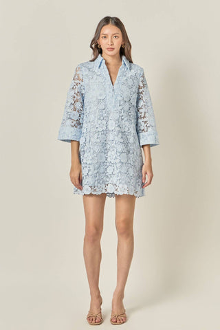 Guipure Lace Mini Dress
