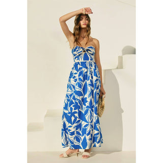 Mykonos Strapless Contrast Binding Maxi Dress