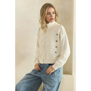 Cadette Knit Zip Cardigan Sweater
