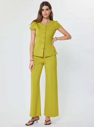 Fifth Avenue Ponte High Rise Pintuck Wide Leg Pants