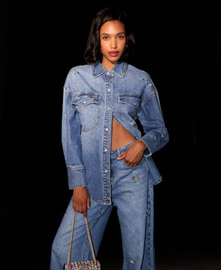 Bejeweled Denim Shirt