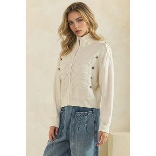 Cadette Knit Zip Cardigan Sweater
