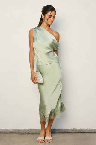 Amélie Satin Drape Top