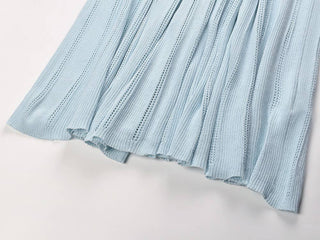 Ribbed Knit Belted Midi Dress Short Sleeve
