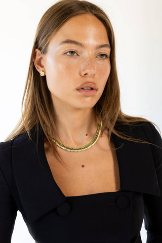 Melinda Tennis Necklace - Emerald