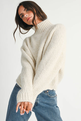 Remember Me Soft Brushed Mock Neck Sweater