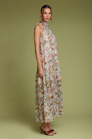 Summer Garden Halter Neck Maxi Dress