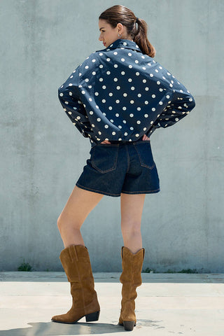 Chloe Polka Dot Zip Up Jacket
