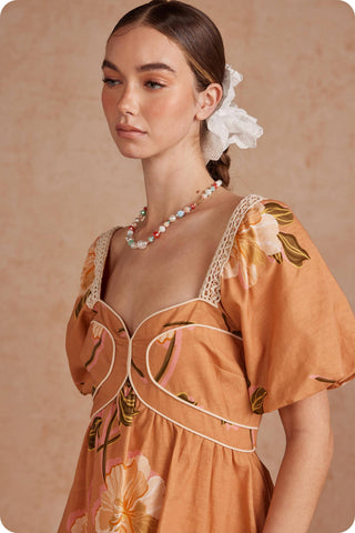 Golden Hibiscus Dress