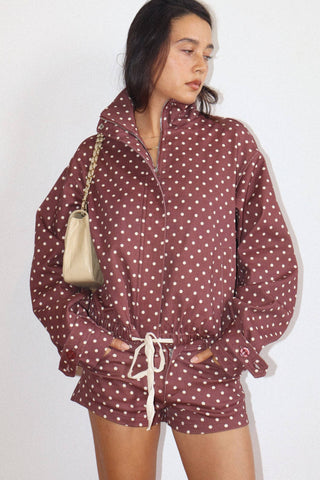 Polka Dot Zip-Up Jacket