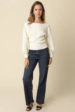 Tessa Ribbed Boat Neck Sweater