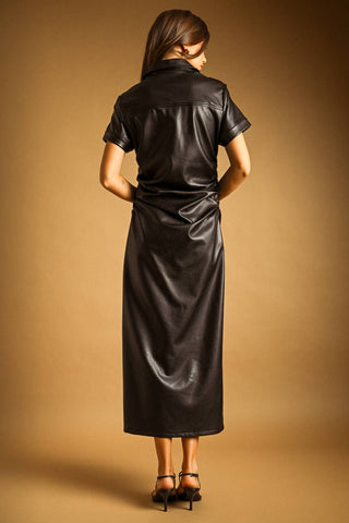 Delphine Faux Leather Dress