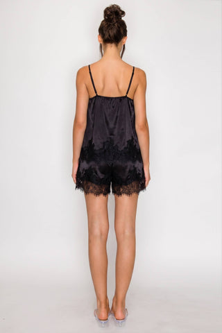 Lace Satin Camisole and Short Set