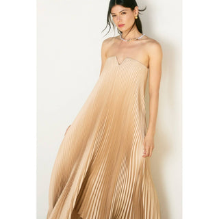Moonglade Pleated Maxi Column Dress