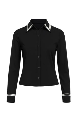 Midnight Palms Embroidered Button Down Shirt