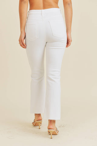 Just Black Optic White Tonal Crop Flare Jeans