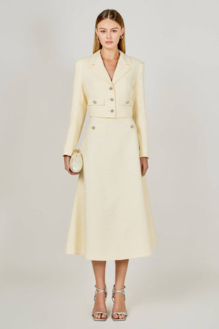 Buttercup Tweed Set - A Line Skirt and Cropped Jacket