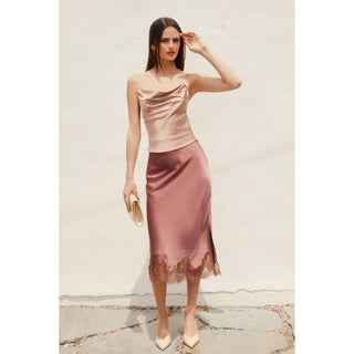 Chateau Satin Lace Skirt