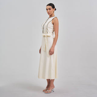 Bellano Contrast Scalloped  Dress