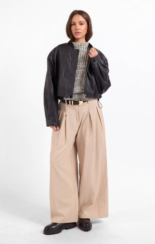 Academy Faux Leather Bomber