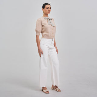 Nantucket Satin Tie Neck Cardigan