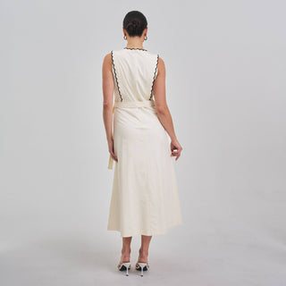Bellano Contrast Scalloped  Dress