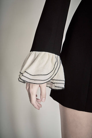 Black Label Ruffle Cuff Dress