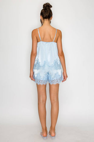 Lace Satin Camisole and Short Set