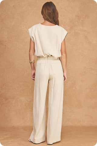 Textured V-Neck Bubble Hem Crop Top