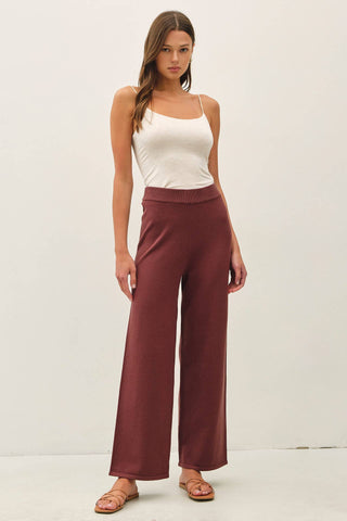 Mercer Wide Leg Ribbed Knit Lounge Pants