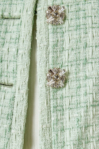 Lemi Tweed Jewel Buttoned Combo Jacket