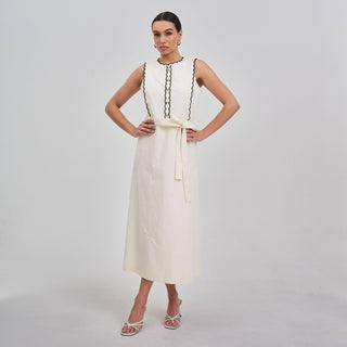 Bellano Contrast Scalloped  Dress