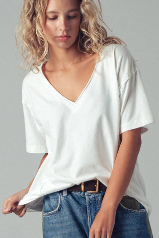 Solace Vintage Wash V-Neck Cotton Tee