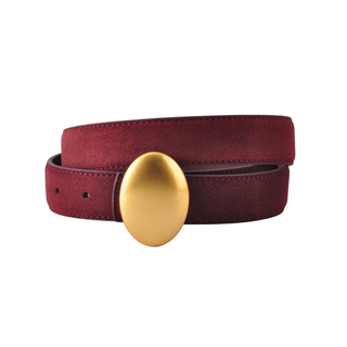 Suede Belt with Vertical Oval Buckle – view 6 – Into The Palms