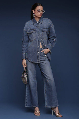 Bejeweled Denim Shirt