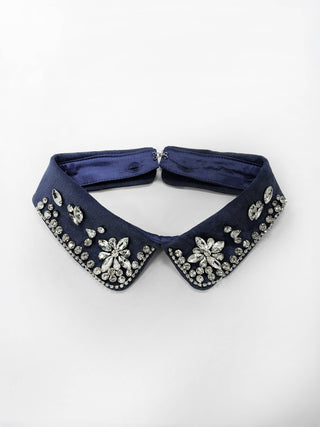 Embellished Collar Cable Knit Sweater